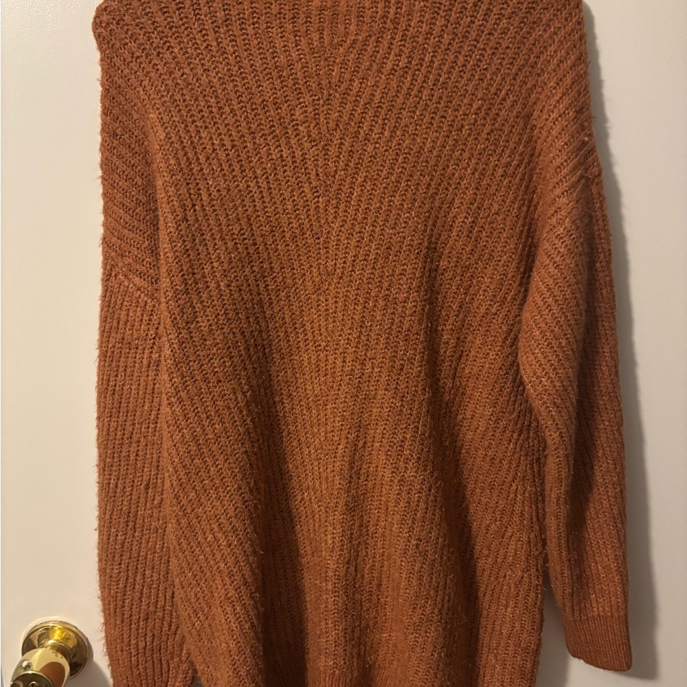 SO Women's Rust Baggy Cardigan Cottage Core Girly Sweater - Picture 3 of 3